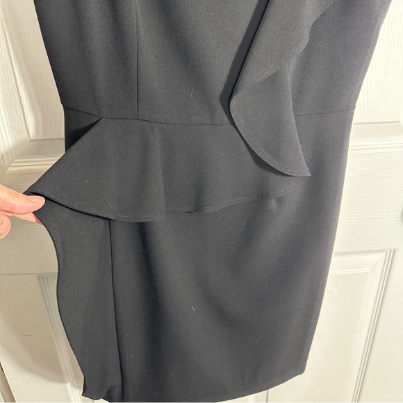 Calvin Klein dress, size 10, asymmetrical ruffle, lined, fitted, date night, LBD - Picture 13 of 14